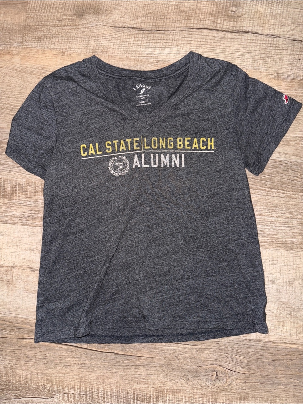 Cal State Long Beach Alumni Tee - Charcoal with Yellow & White